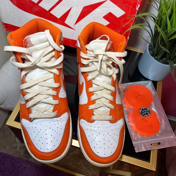 Orange and White High-Top Sneakers - Picture 7 of 11